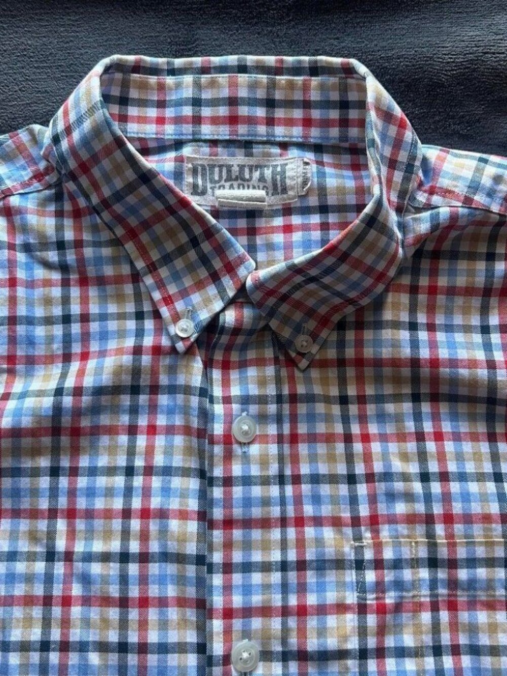 Duluth Trading Co Men’s Short Sleeve Plaid Shirt L Multicolor